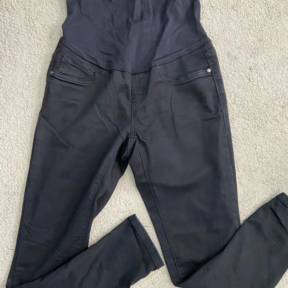 Black Women's Skinny Maternity Jeans - Picture 2 of 5